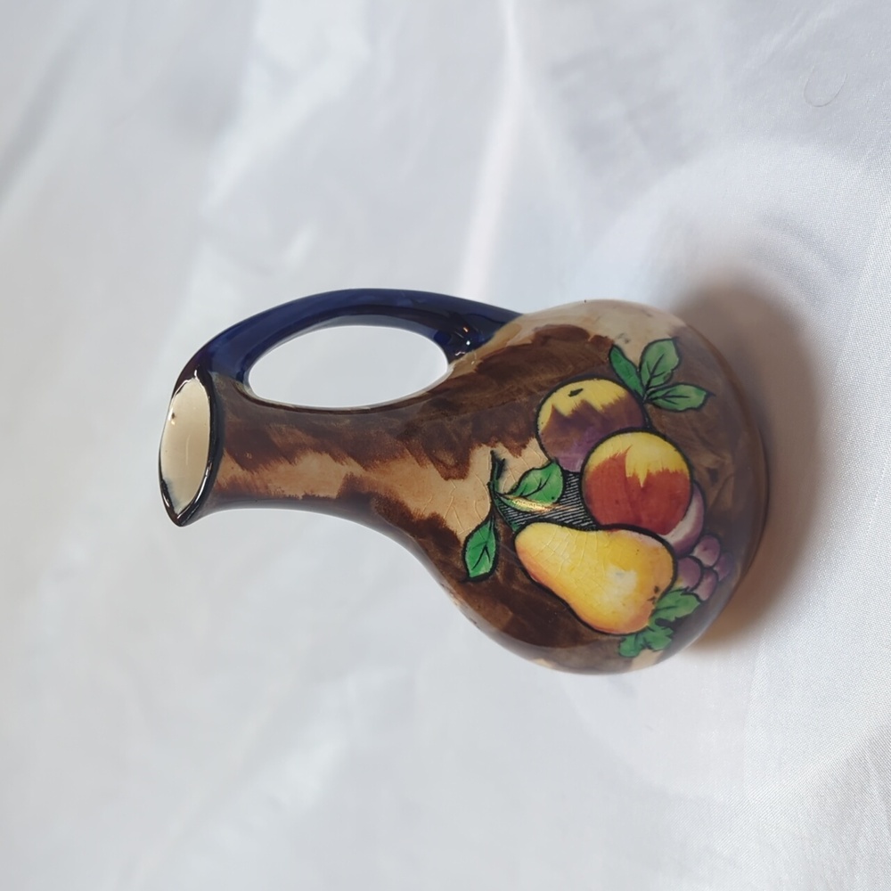 H & K Tunstall Vintage 4.5" Mini Fruit Pitcher Made England Signed R. Grocott